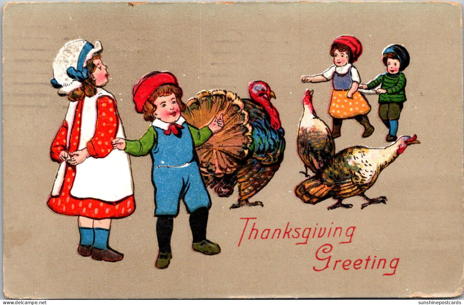 Thanksgiving With Turkey And Children 1907 - Giorno Del Ringraziamento