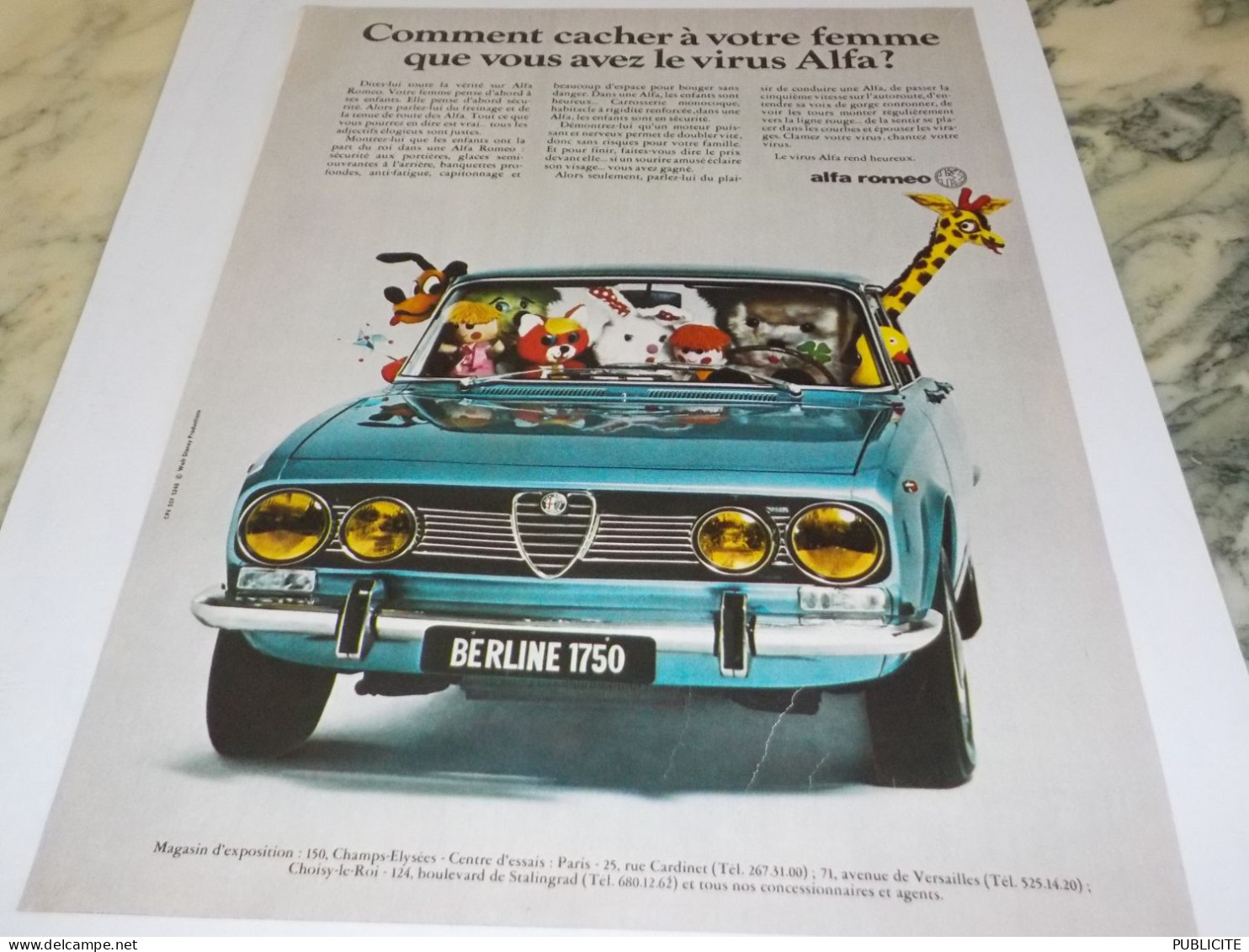 ANCIENNE PUBLICITE  VOUS AVEZ LE VIRUS VOITURE   ALFA ROMEO 1971 - Voitures