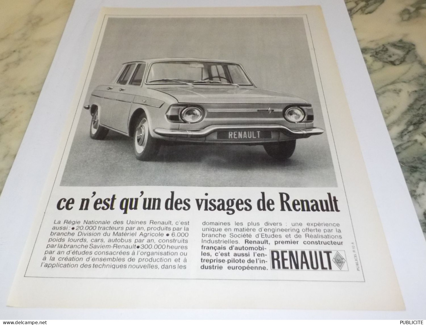 ANCIENNE PUBLICITE LE VRAIS VISAGE  DE RENAULT 1965 - Voitures