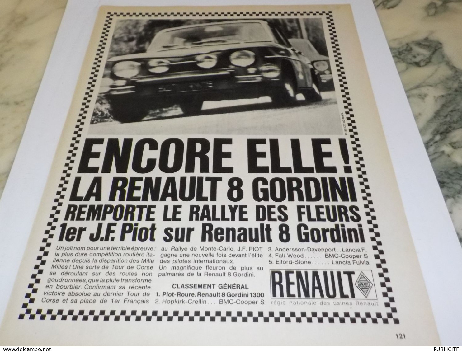 ANCIENNE PUBLICITE ENCORE ELLE  R8  RENAULT 1967 - Autres & Non Classés