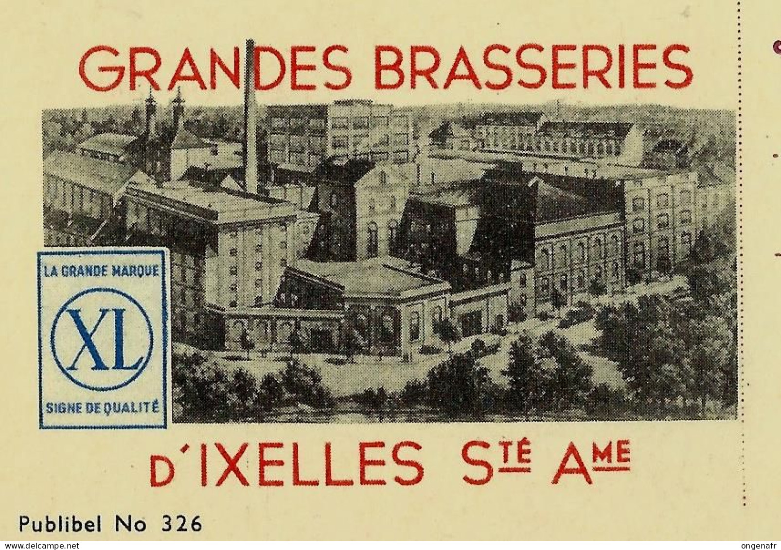 Publibel Neuve N° 326 ( Grandes Brasseries D'Ixelles - Bier - Bières ) - Biere