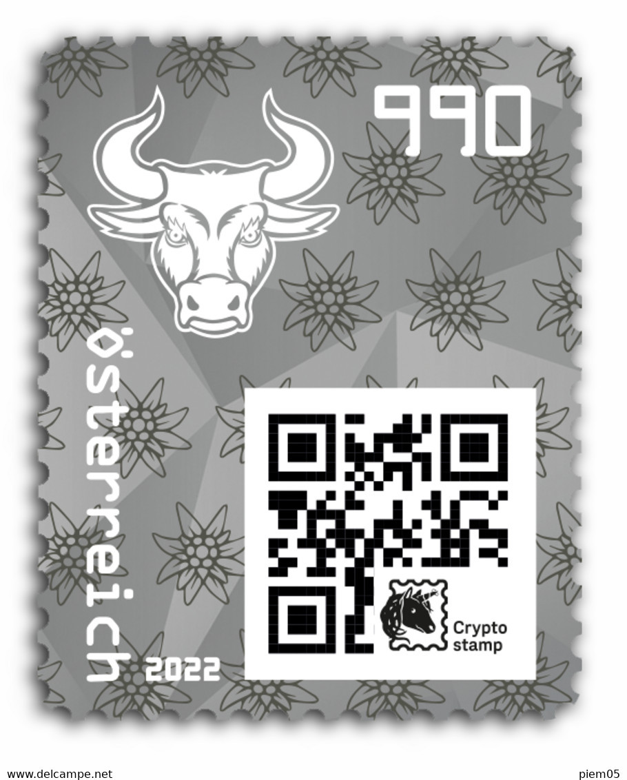 2022 AUSTRIA OSTERREICH CRYPTO NEW BULL TORO TIRATURA LIMITATA Colour  Nero - Covers & Documents