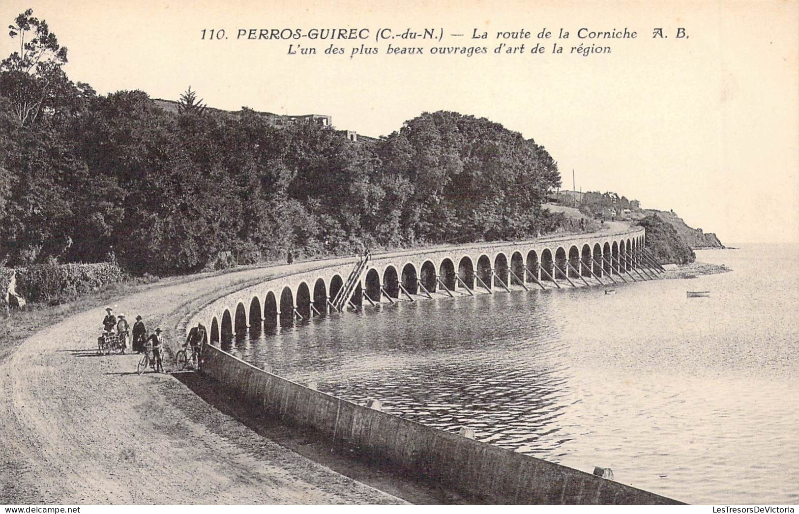 FRANCE - 22 - PERROS GUIREC - La Route De La Corniche - A B - L'un Des Plus Beaux Ouvrages ... - Carte Postale Ancienne - Perros-Guirec