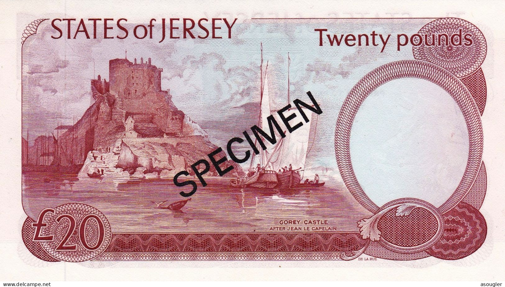 Jersey 20 Pounds ND (1978). SPECIMEN UNC P-14 (CS1) "Free Shipping Via Registered Air Mail" - Jersey