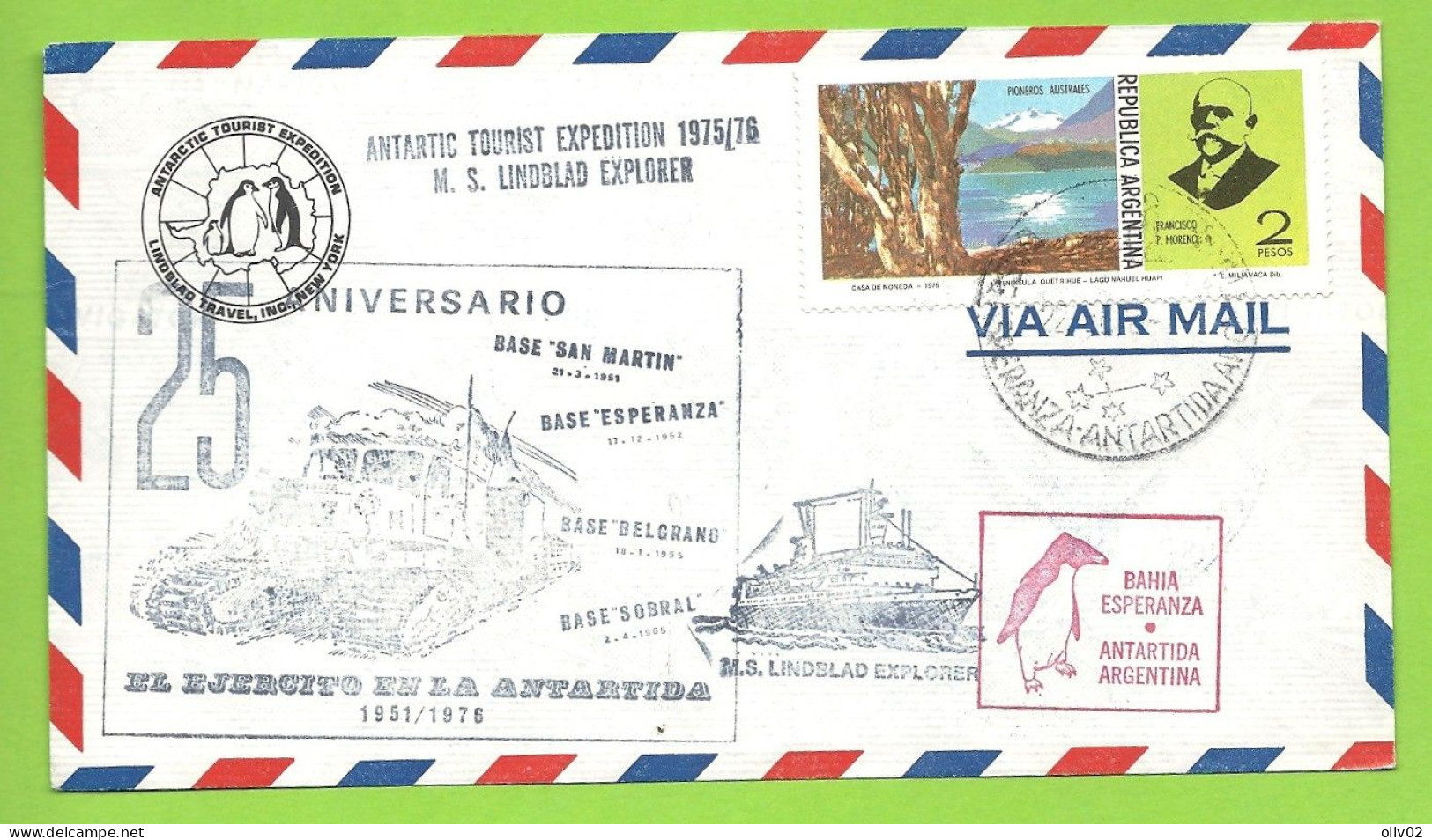 ARGENTINA - 25 Aniversaro BASE SAN MARTIN / ESPERANZA / BELGRANO / SOBRAL - Storia Postale