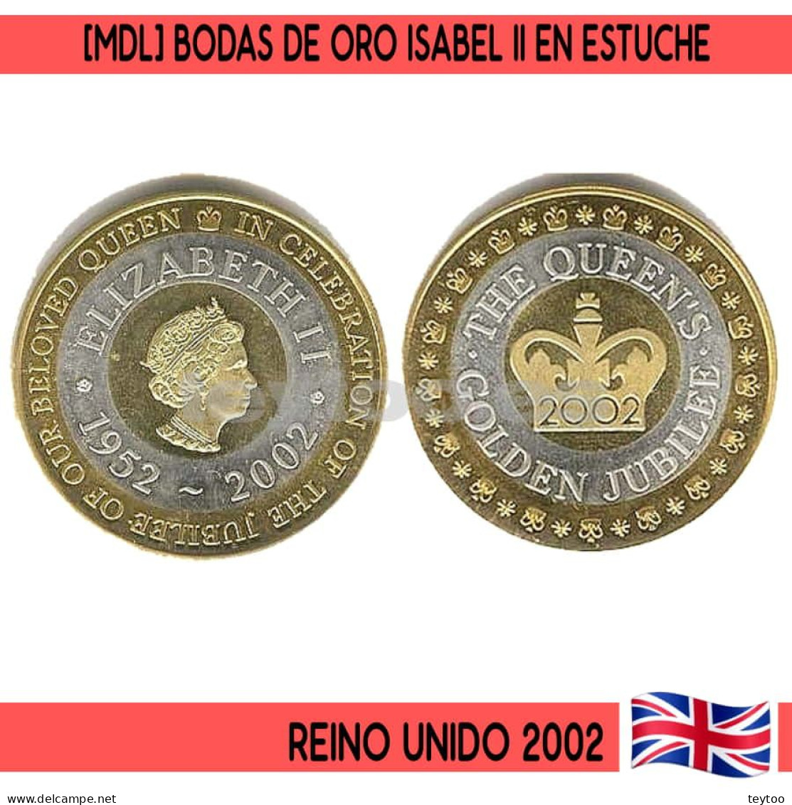J0019# Gran Bretaña 2002. Medalla Bodas De Oro Isabel II (N) - Maundy Sets & Commémoratives
