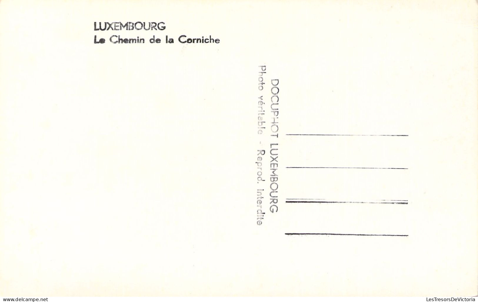 LUXEMBOURG - Le Chemin De La Corniche - Carte Postale Ancienne - Luxemburg - Stad