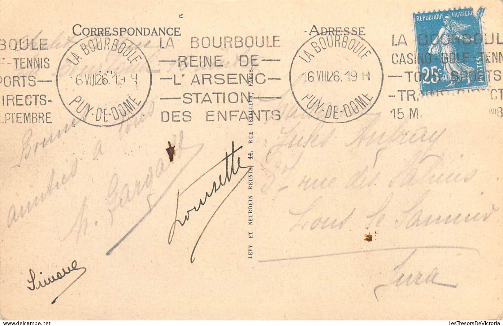 FRANCE - 63 - LA BOURBOULE - La Place Du Jet D'Eau - LL - Carte Postale Ancienne - La Bourboule