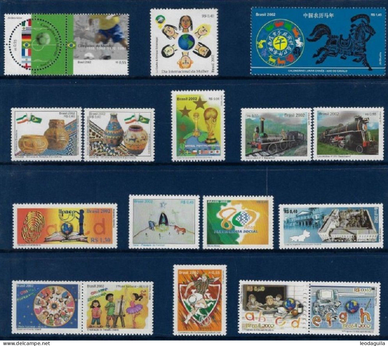 BRAZIL 2002 - YEAR COLLECTION  ALL 47 COMMEMORATIVE STAMPS  - MINT - Full Years