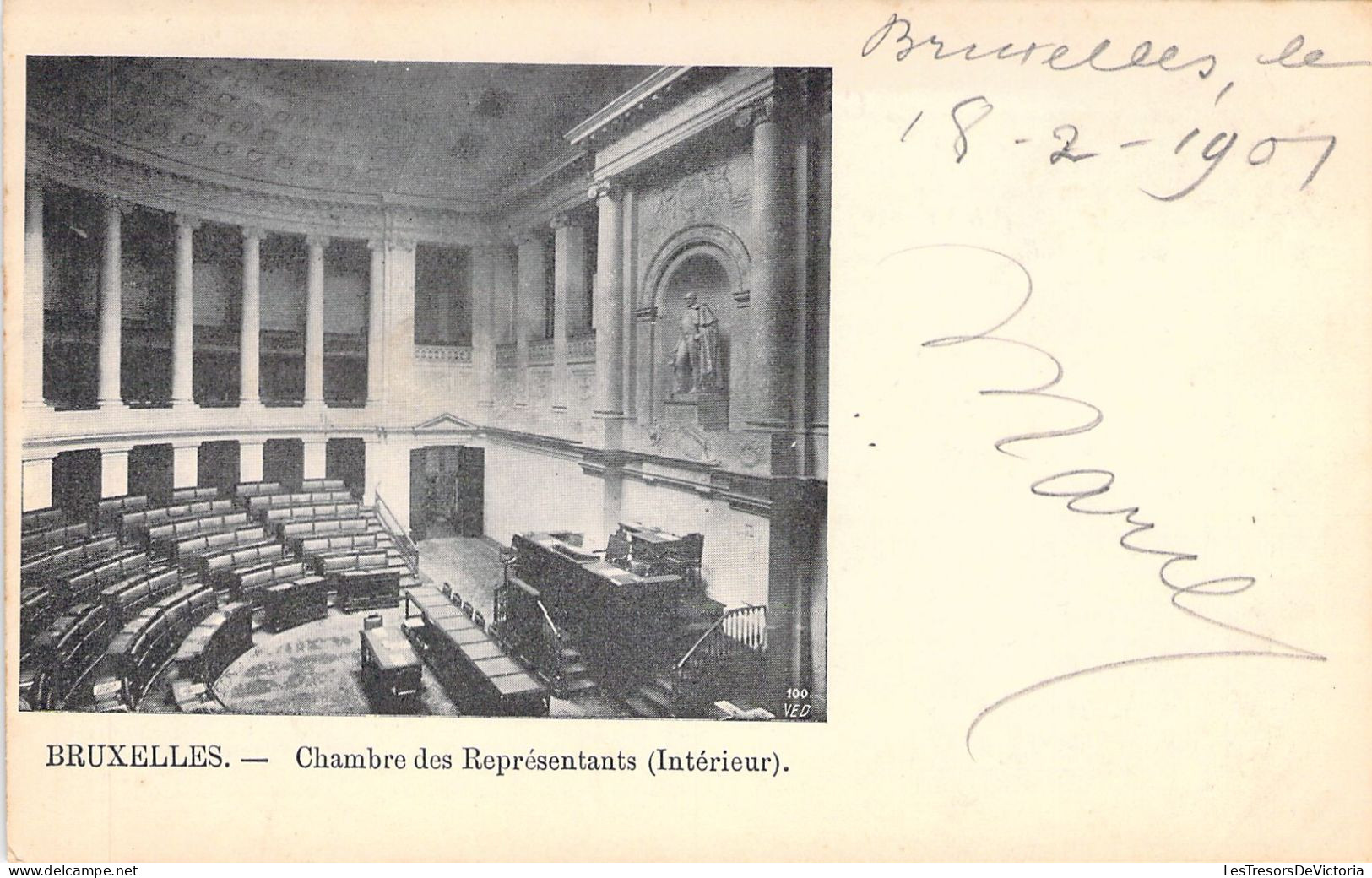 BELGIQUE - BRUXELLES - Chambre Des Représentants - Carte Postale Ancienne - Altri & Non Classificati