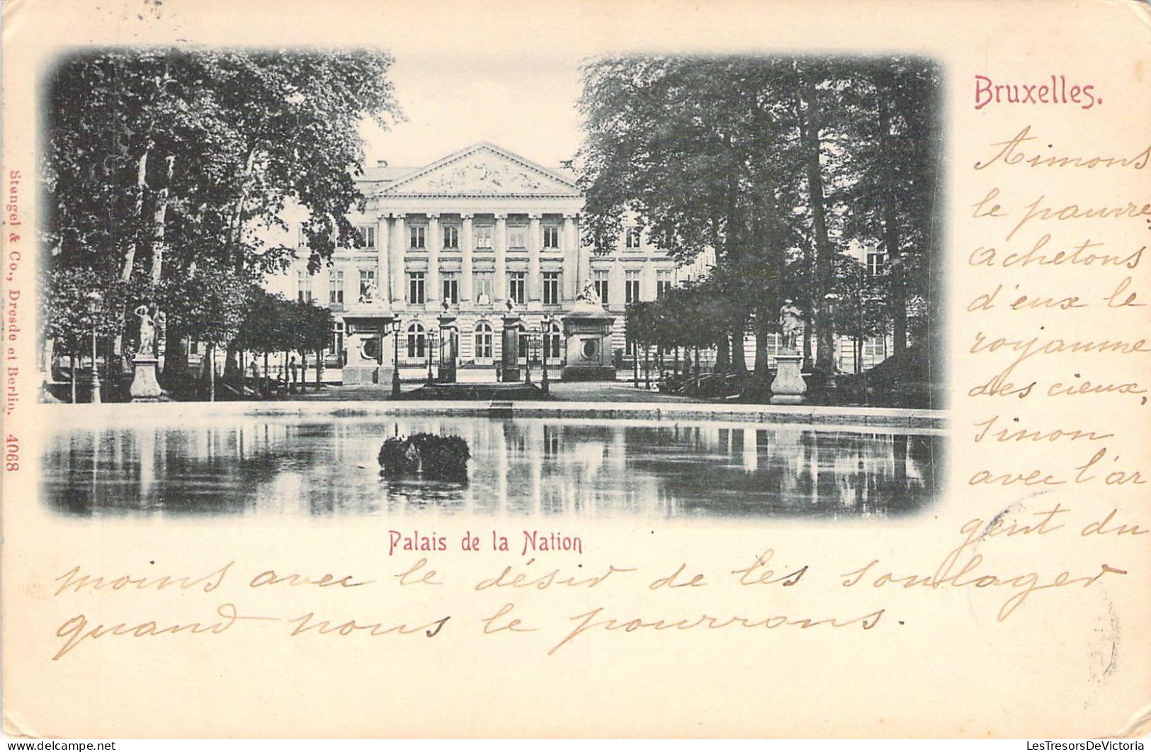 BELGIQUE - BRUXELLES - Palais De La Nation - Carte Postale Ancienne - Altri & Non Classificati