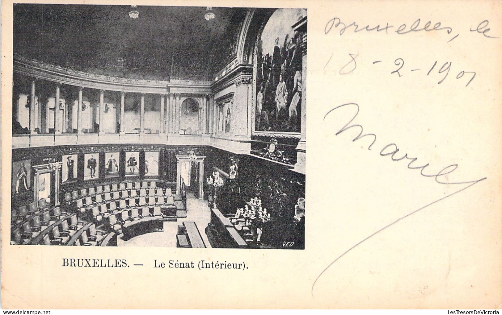 BELGIQUE - BRUXELLES - Le Sénat Intérieur - Carte Postale Ancienne - Altri & Non Classificati