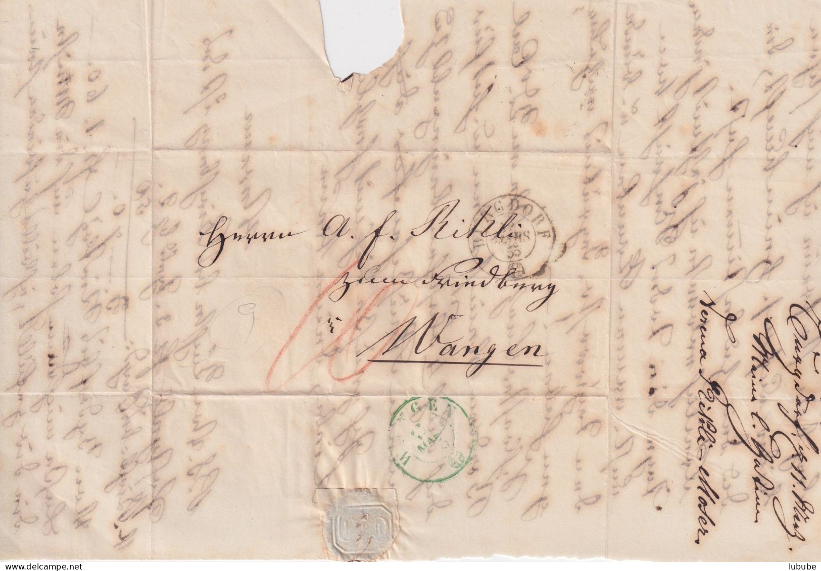 Faltbrief  Burgdorf - Wangen            1855 - Lettres & Documents