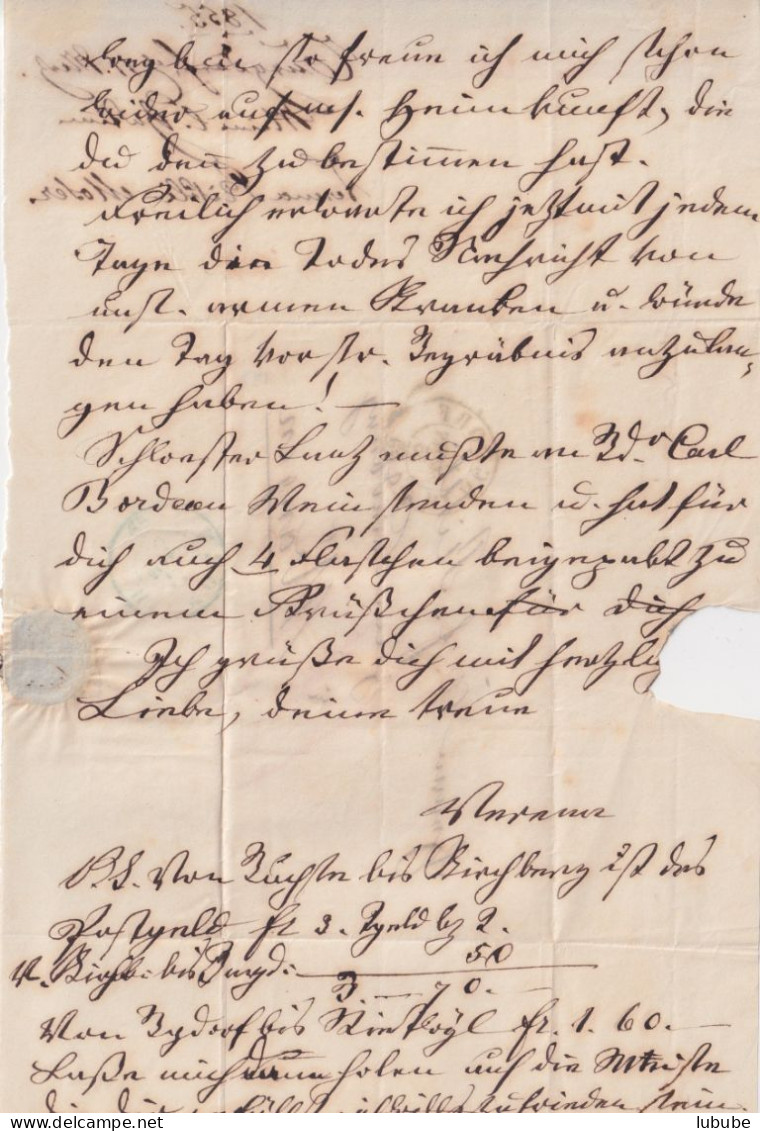 Faltbrief  Burgdorf - Wangen            1855 - Cartas & Documentos