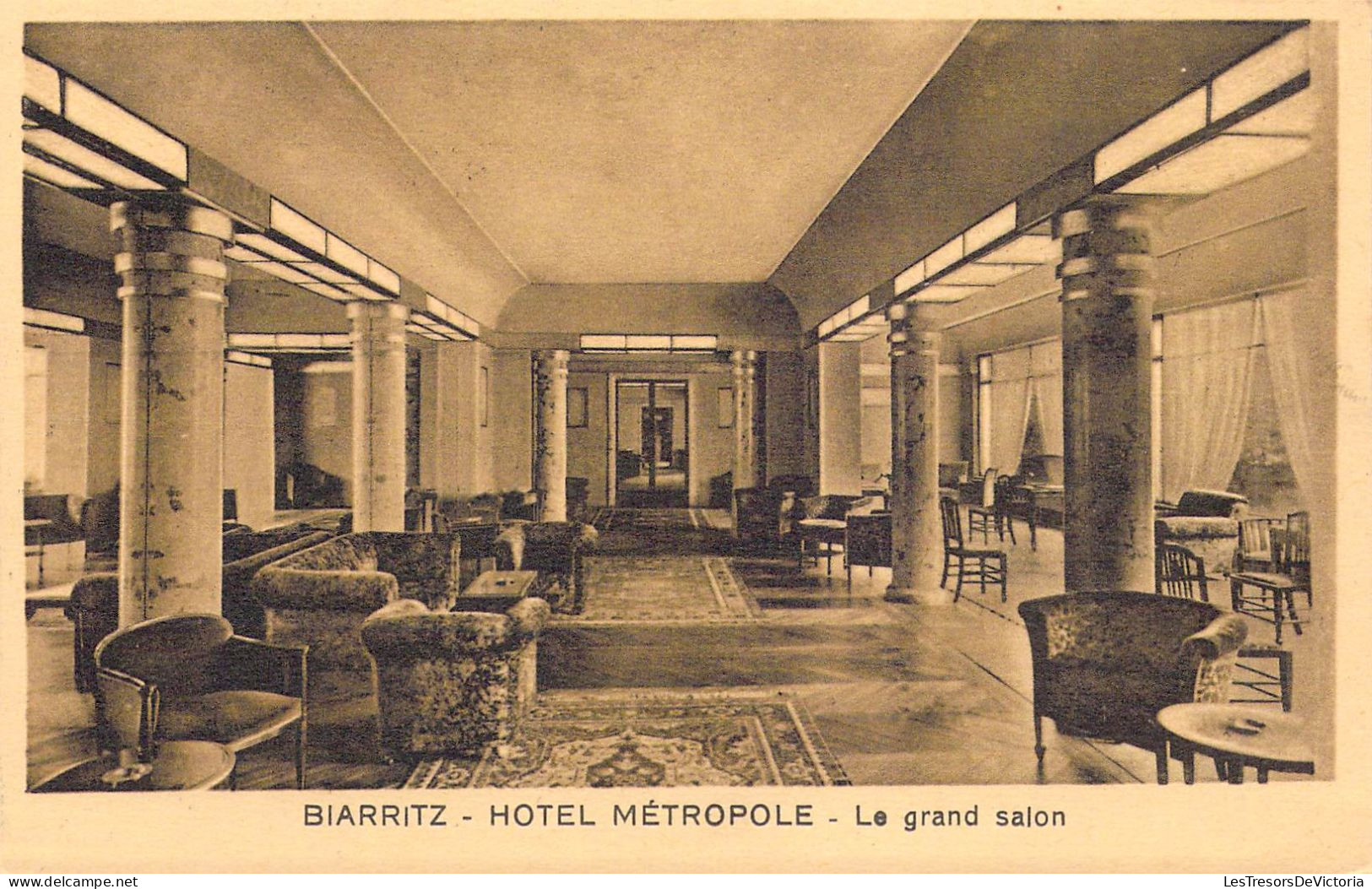 FRANCE - 64 - BIARRITZ - HOTEL METROPOLE - Le Grand Salon - Carte Postale Ancienne - Biarritz