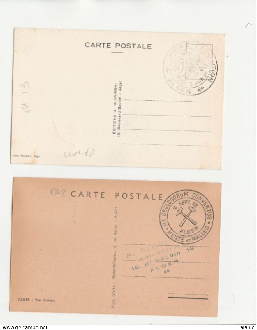 ALGERIE LOT DE 2 CM PA N° 2 + PA N°13 - Cartes-maximum