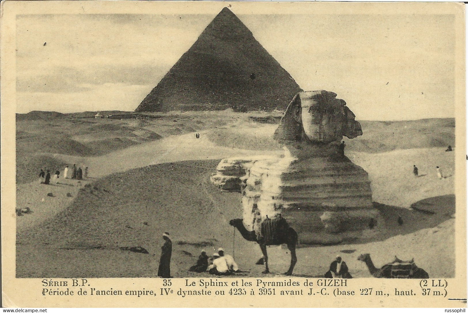 EGYPT - CAIRO - LE SPHYNX ET LES PYRAMIDES DE GIZEH - ED. MUSEES ROYAUX, BRUXELLES - 1920 - Sfinge