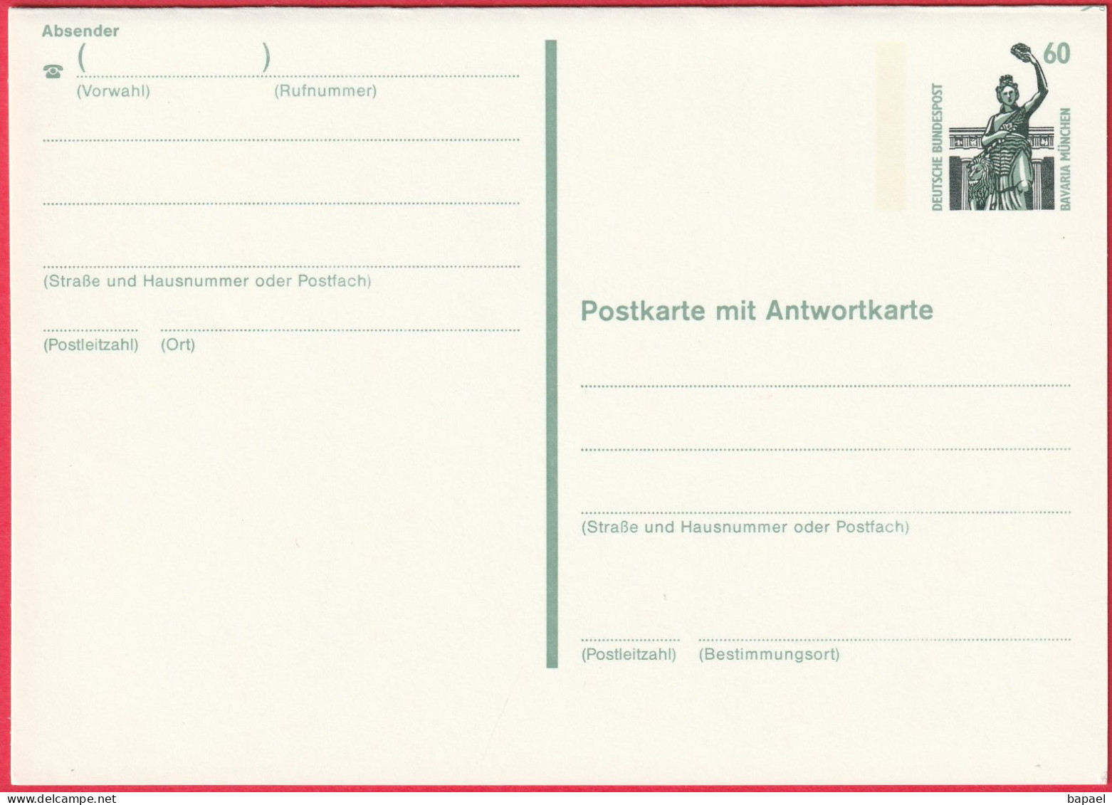 Entier Postal - Bavaria München (Allemagne) - Carte Postale Avec Réponse Payée (Envoi-Réponse) - Postkarten - Ungebraucht