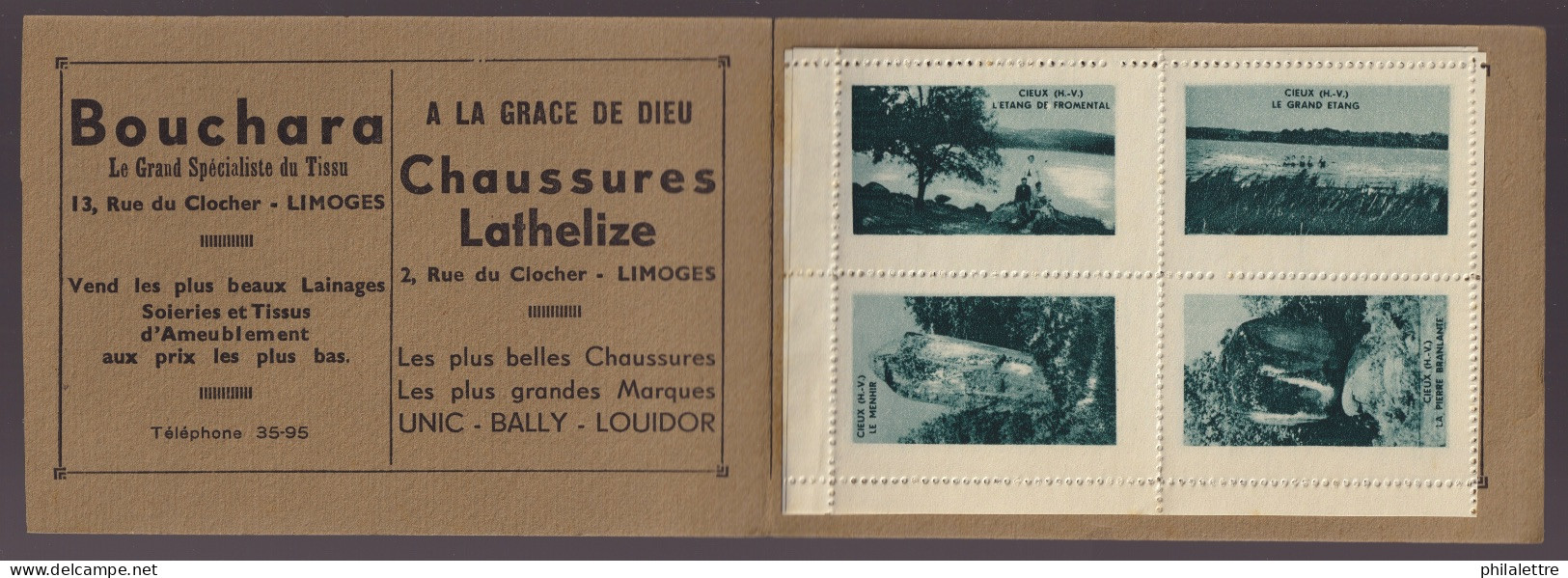 FRANCE - CARNET De 2x 4 Vignettes Touristiques De CIEUX (Haute-Vienne) - TTB - Blocks Und Markenheftchen