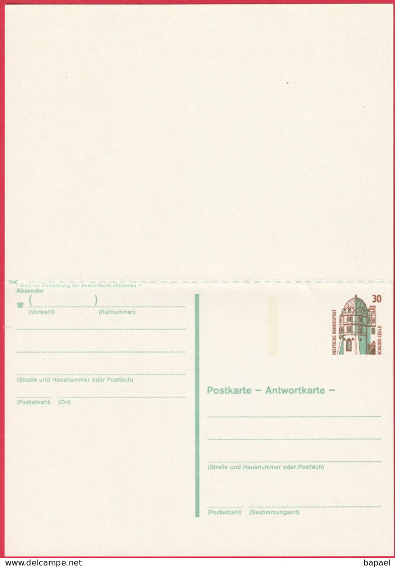 Entier Postal - Schloß Celle (Allemagne) - Carte Postale Avec Réponse Payée (Envoi-Réponse) - Postkarten - Ungebraucht