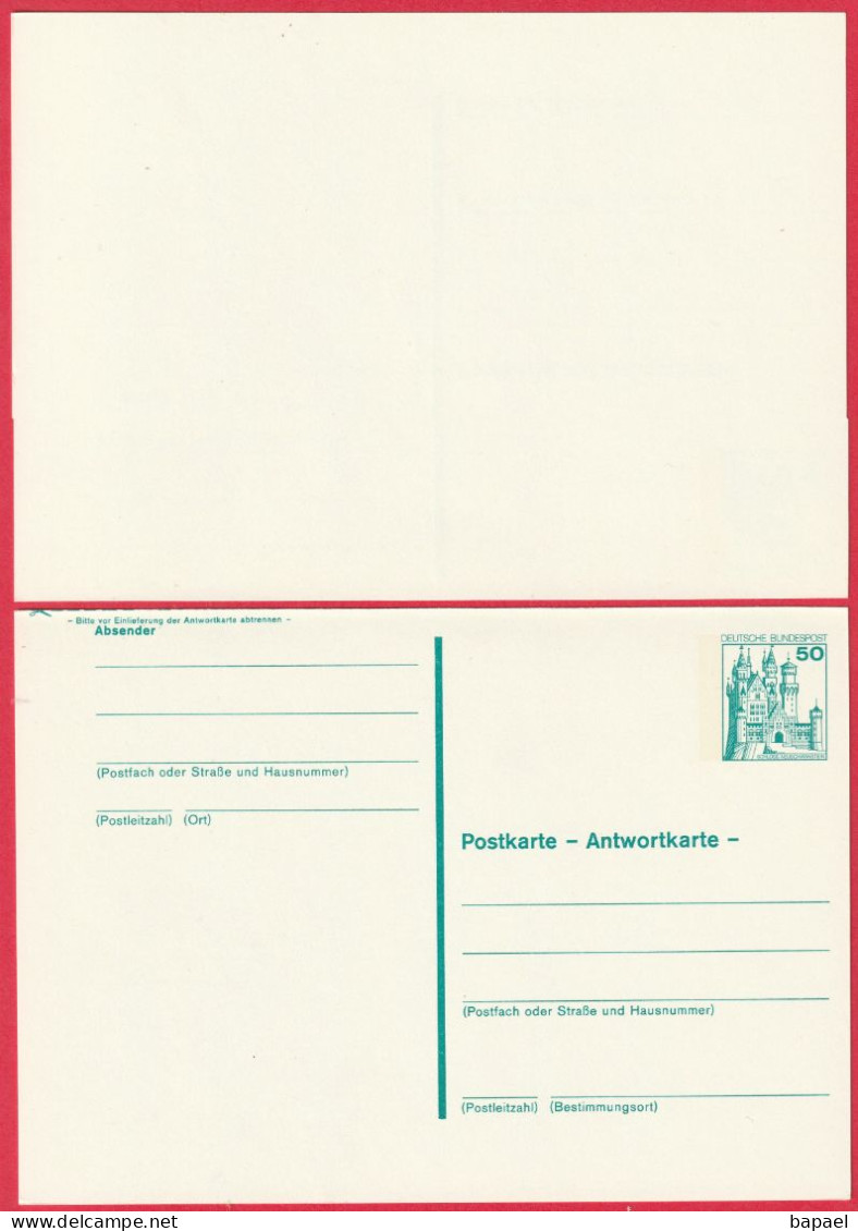 Entier Postal - Schloß Neuschwanstein (Allemagne) - Carte Postale Avec Réponse Payée (Envoi-Réponse) - Postkarten - Ungebraucht