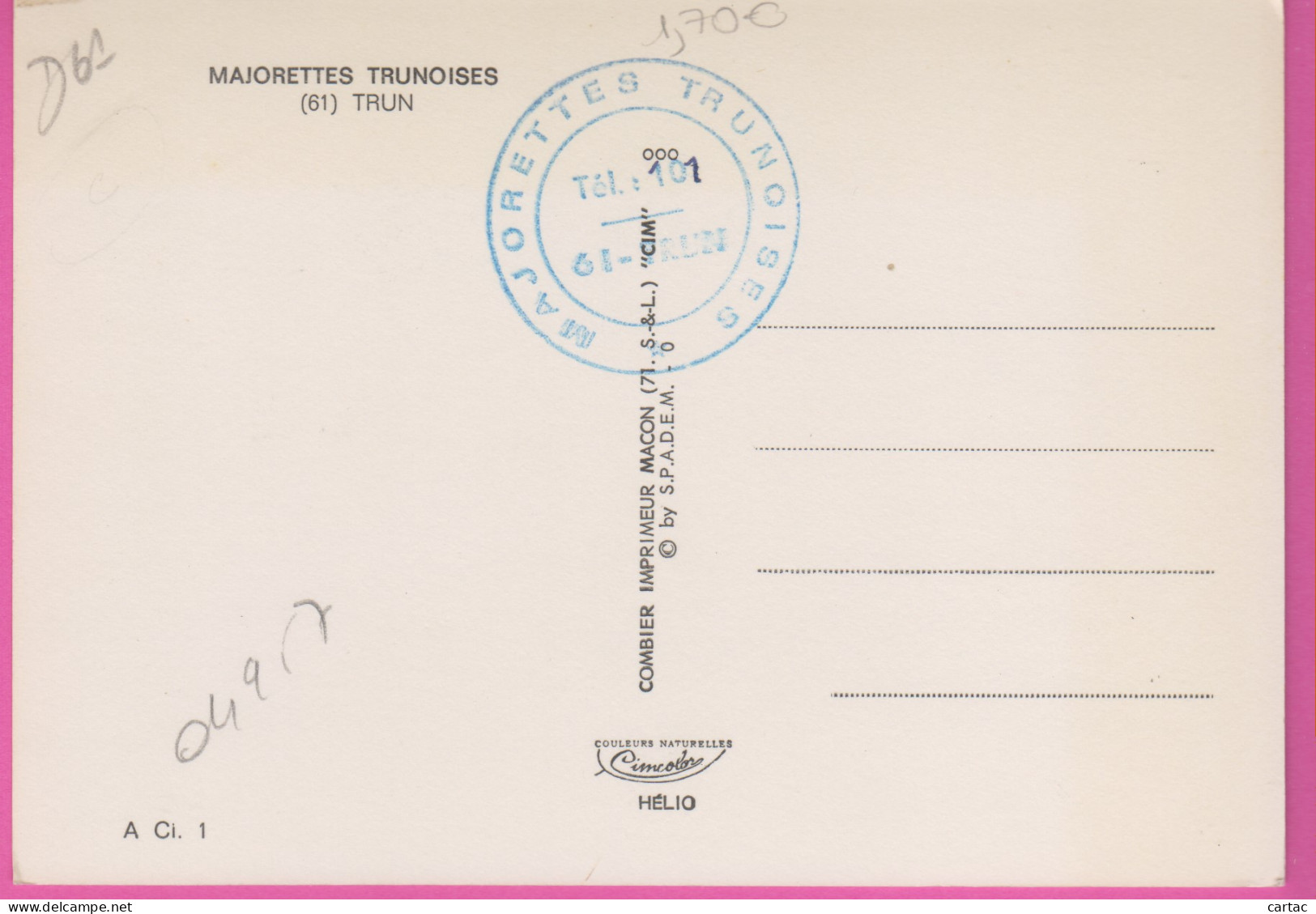 D61 - TRUN - MAJORETTES TRUNOISES - CPM Grand Format - Cachet Au Verso : Majorettes Trunoises (voir Scan) - Trun