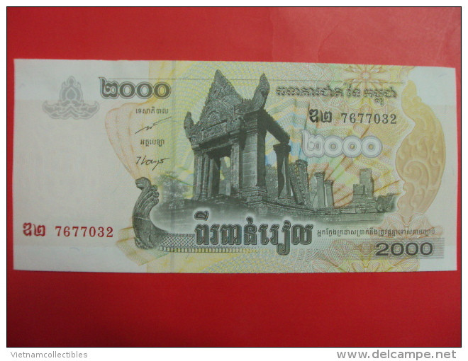 Cambodia Cambodge 2000 2,000 Riels UNC Banknote Note 2008 / 02 Photos - Cambodge