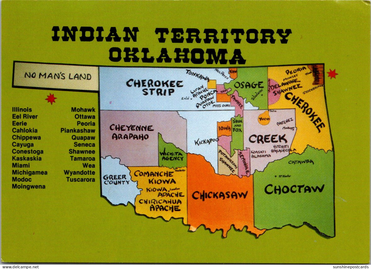 Oklahoma With Map Showing Indian Territories - Autres & Non Classés