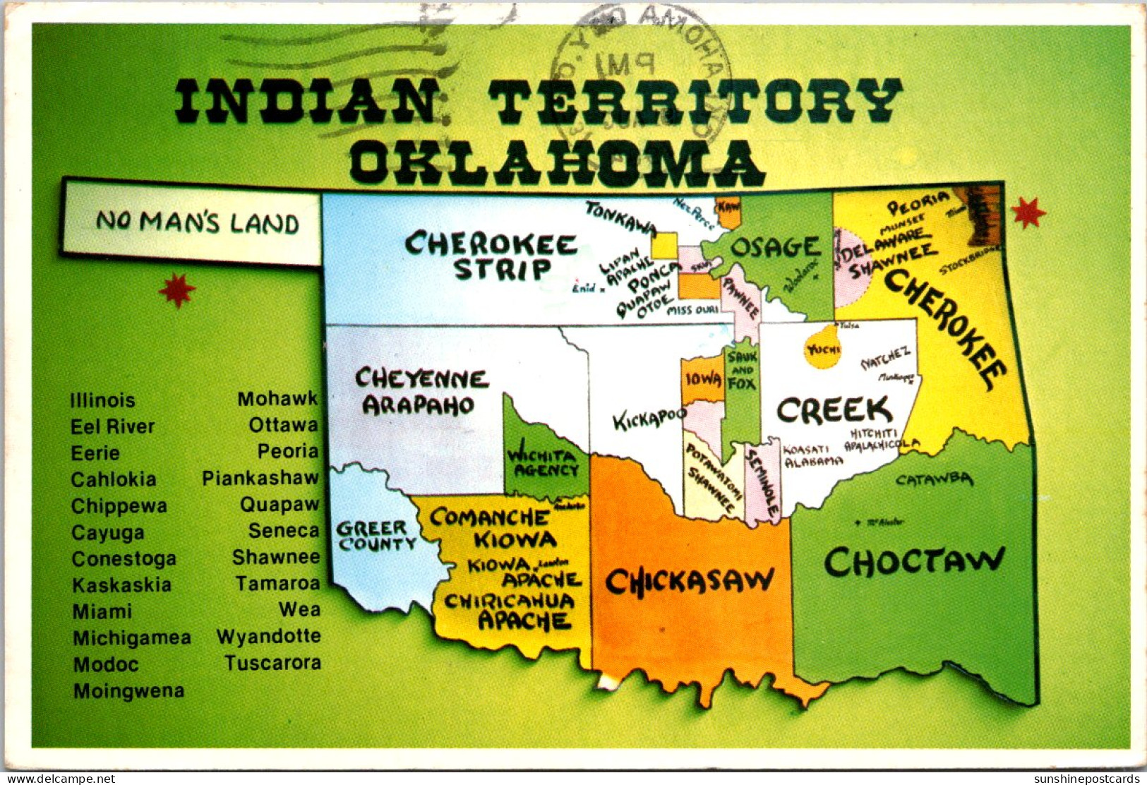 Oklahoma With Map Showing Indian Territories 1984 - Autres & Non Classés