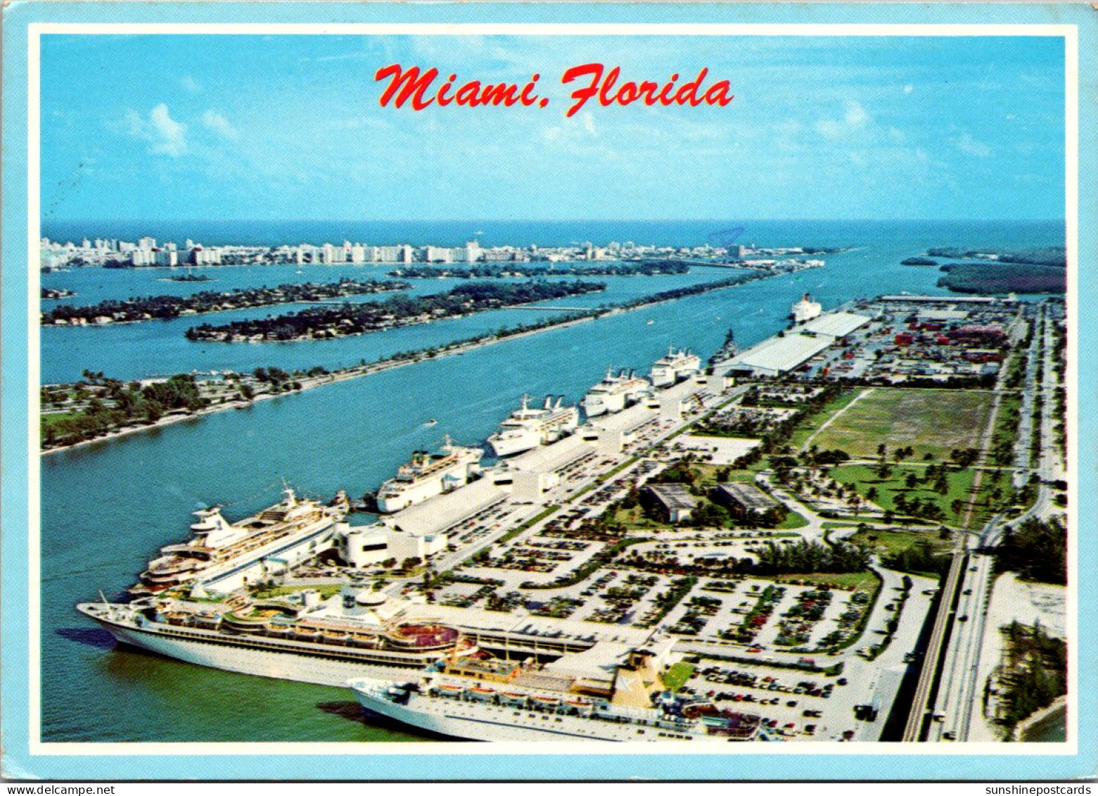 Florida Miami Showing The Port With Cruise Ships 1985 - Miami