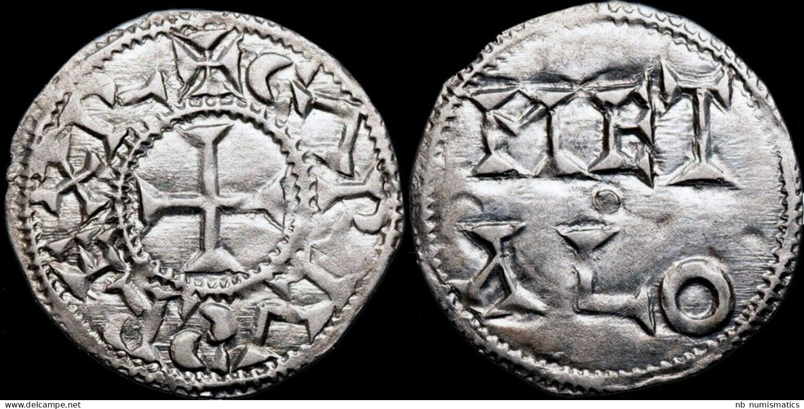 France Carolingians Poitou Charles The Simple AR Denier Melle Mint - Poitou