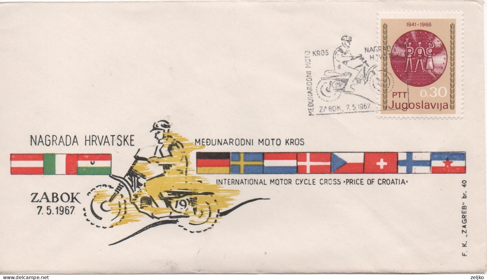 Yugoslavia, International Motor Cycle Cross Price Of Croatia, Zabok 1968 - Moto