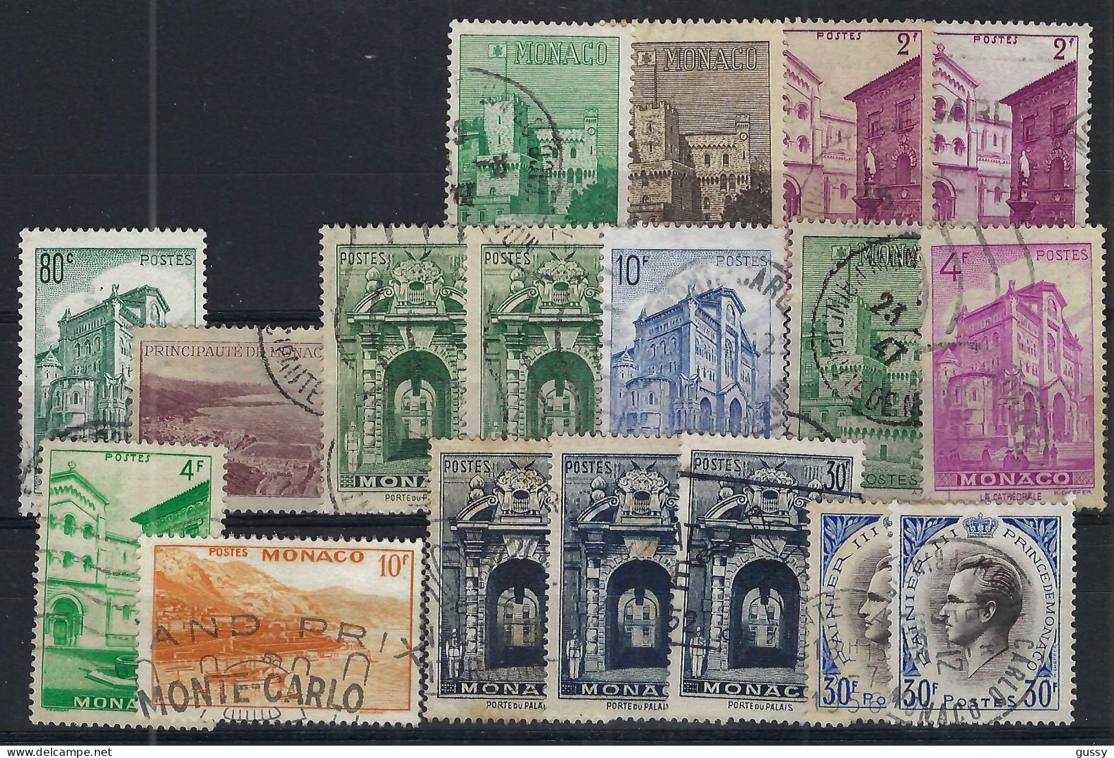 MONACO Ca.1940-50: Lot D' Obl. - Oblitérés