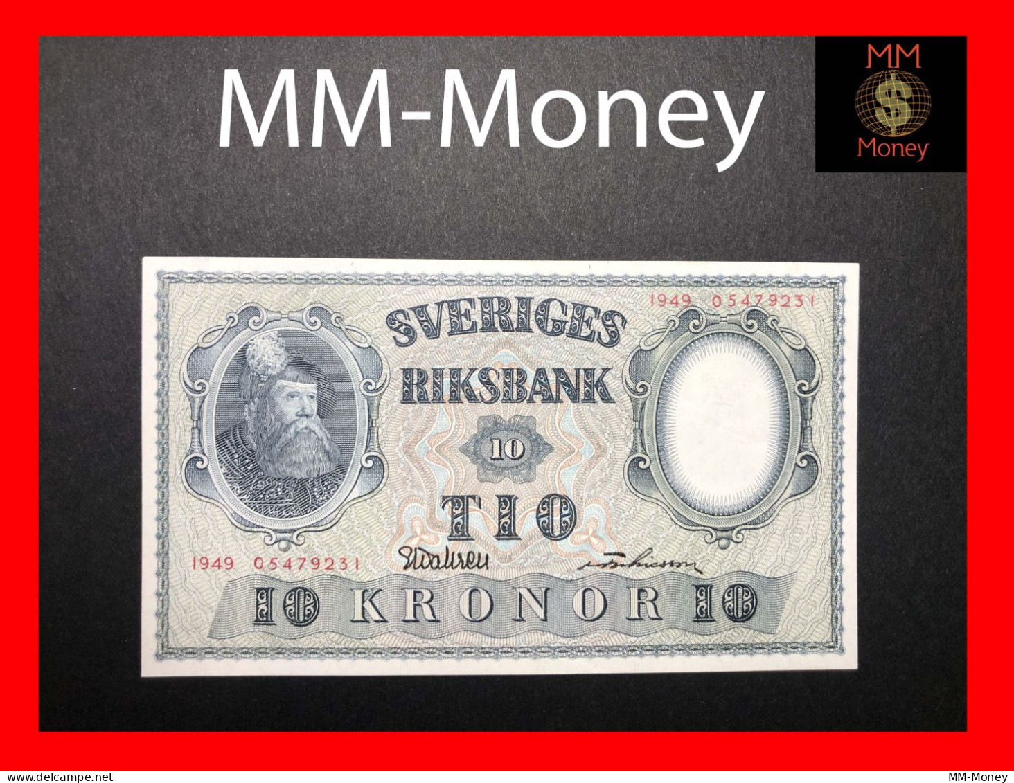 SWEDEN 10 Kronor 1949  P. 40    AUNC - Suède