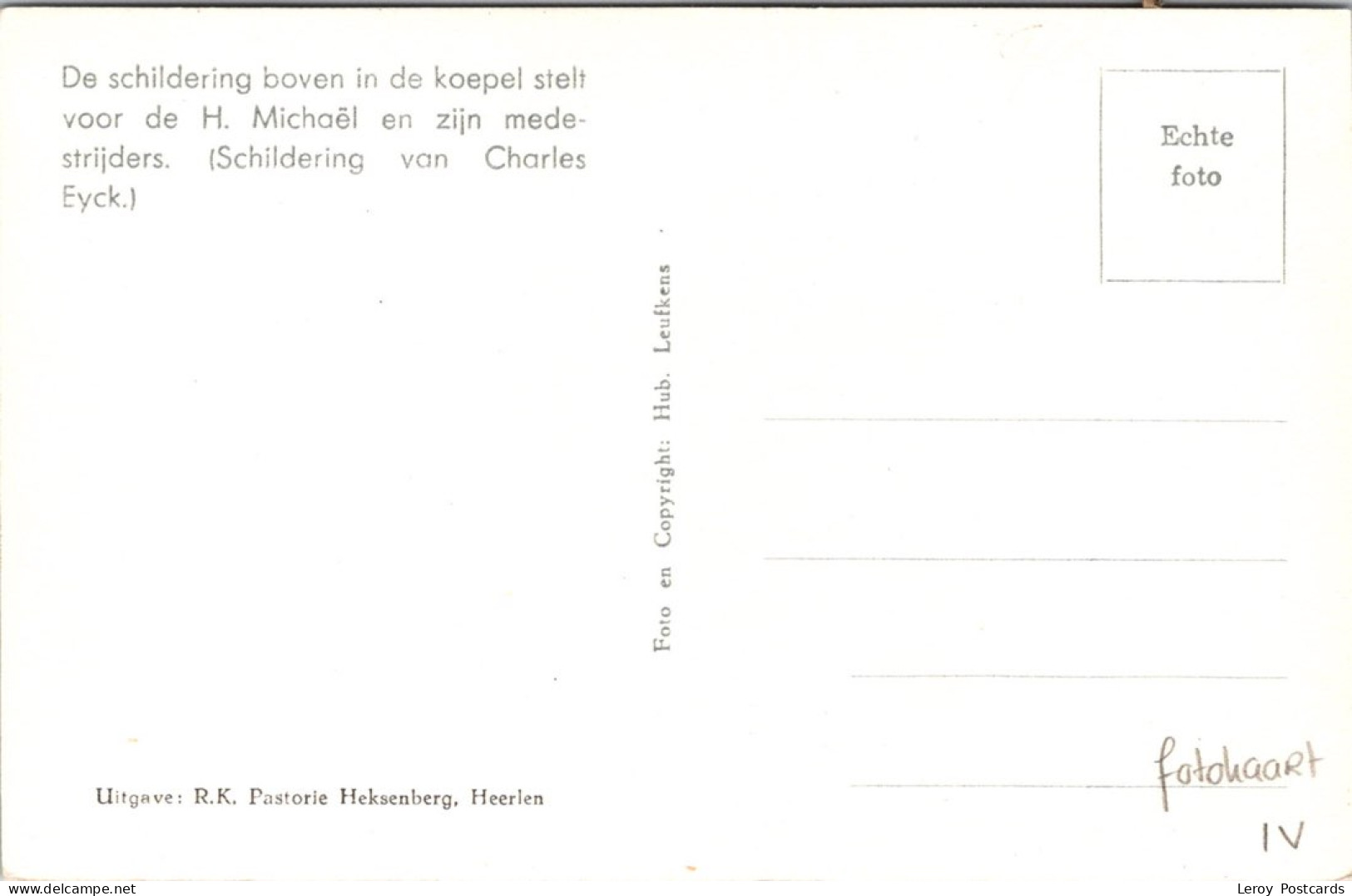 #3146 - Heerlen, Schildering H. Michaël En Zijn Medestrijders, Fotokaart (LB) - Heerlen