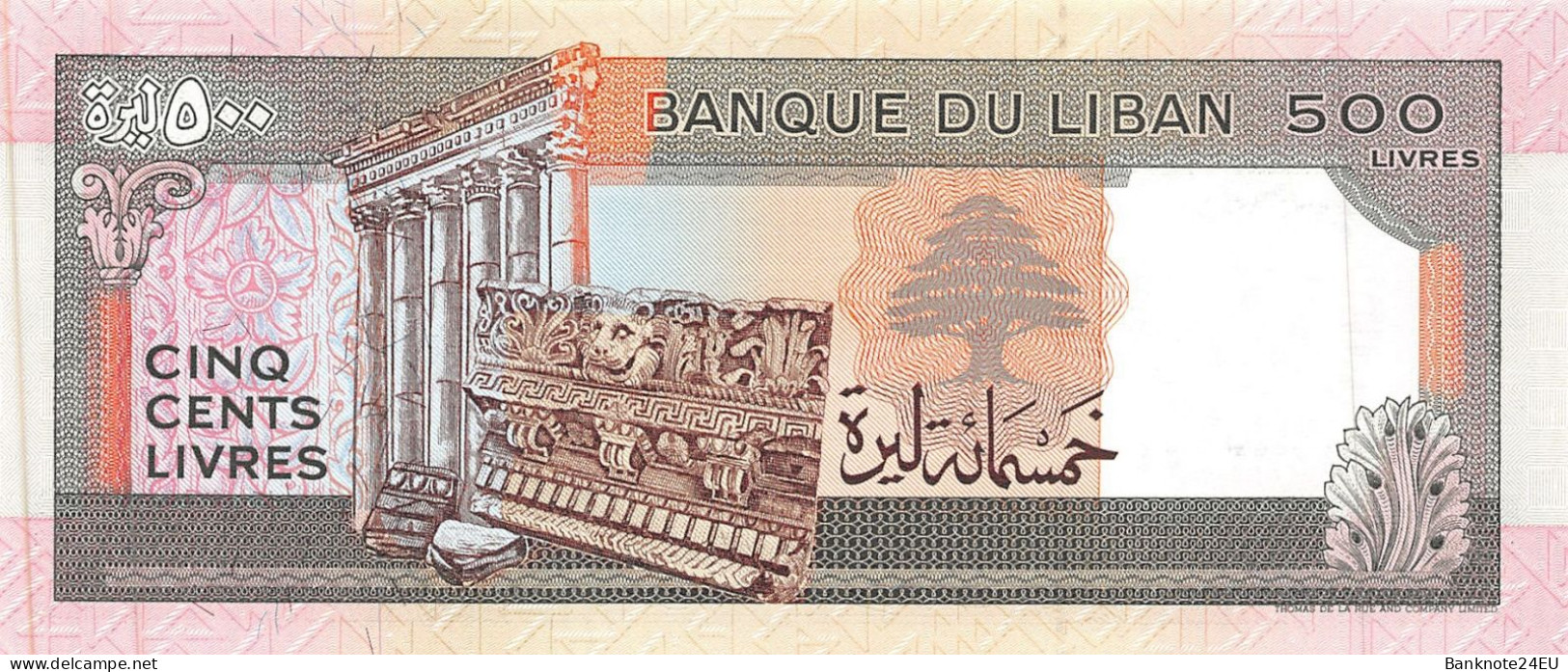 Lebanon 500 Livres 1988 Unc Pn 68 Banknote24 - Liban