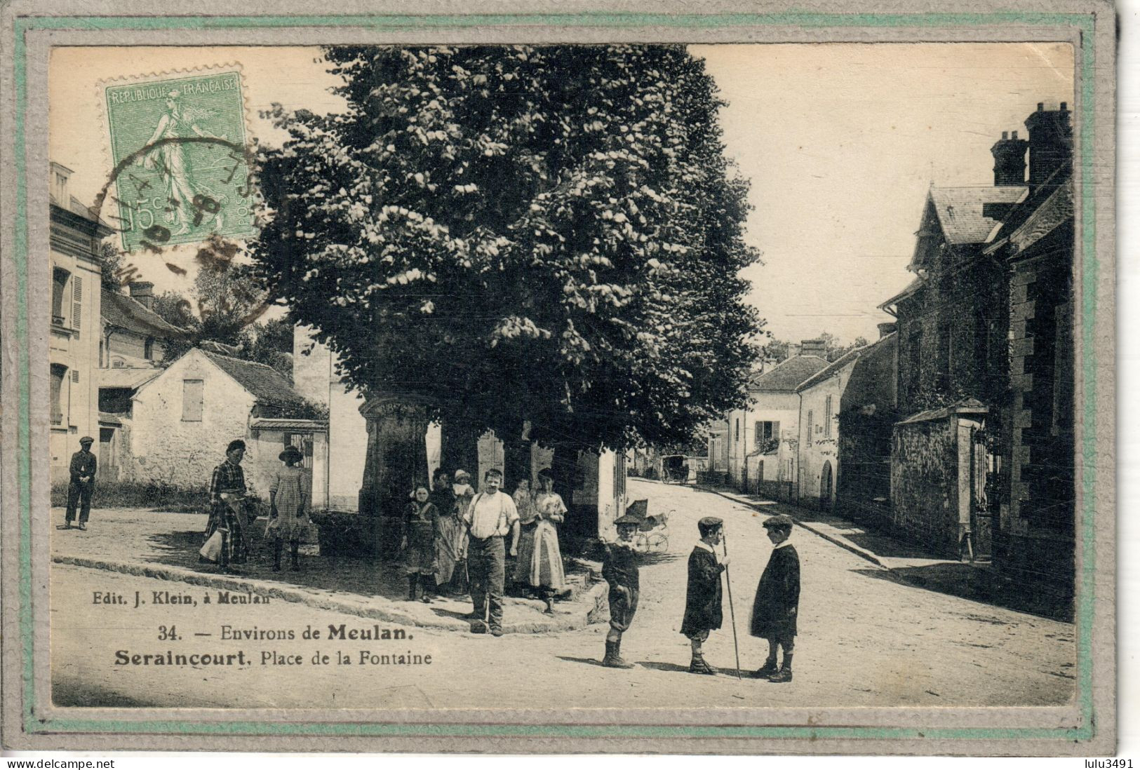 CPA (95) SERAINCOURT - Aspect De La Place De La Fontaine En 1924 - Seraincourt