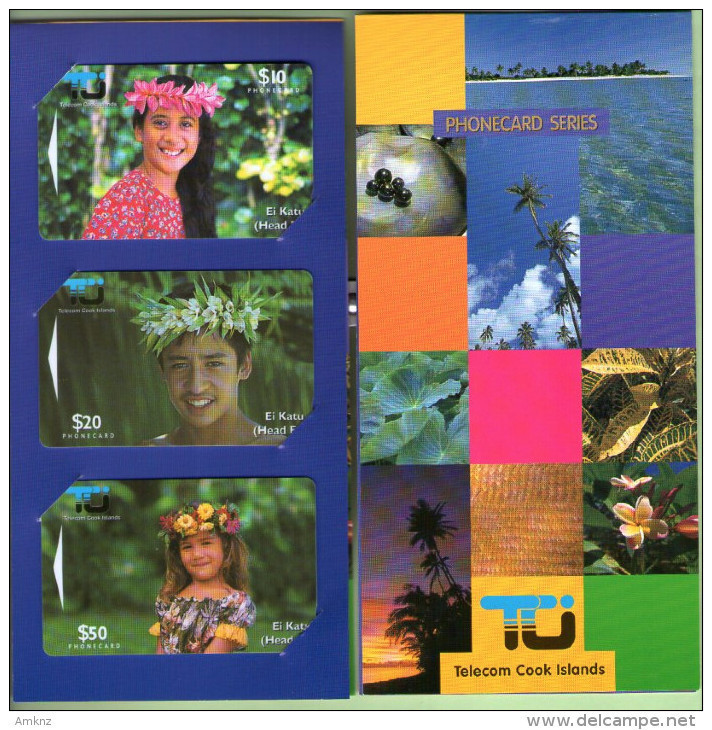 Cook Islands - 1995 Second Issue - Ei Katu Set (3) - COK3/65 - Mint In Folder - RARE - Cookeilanden