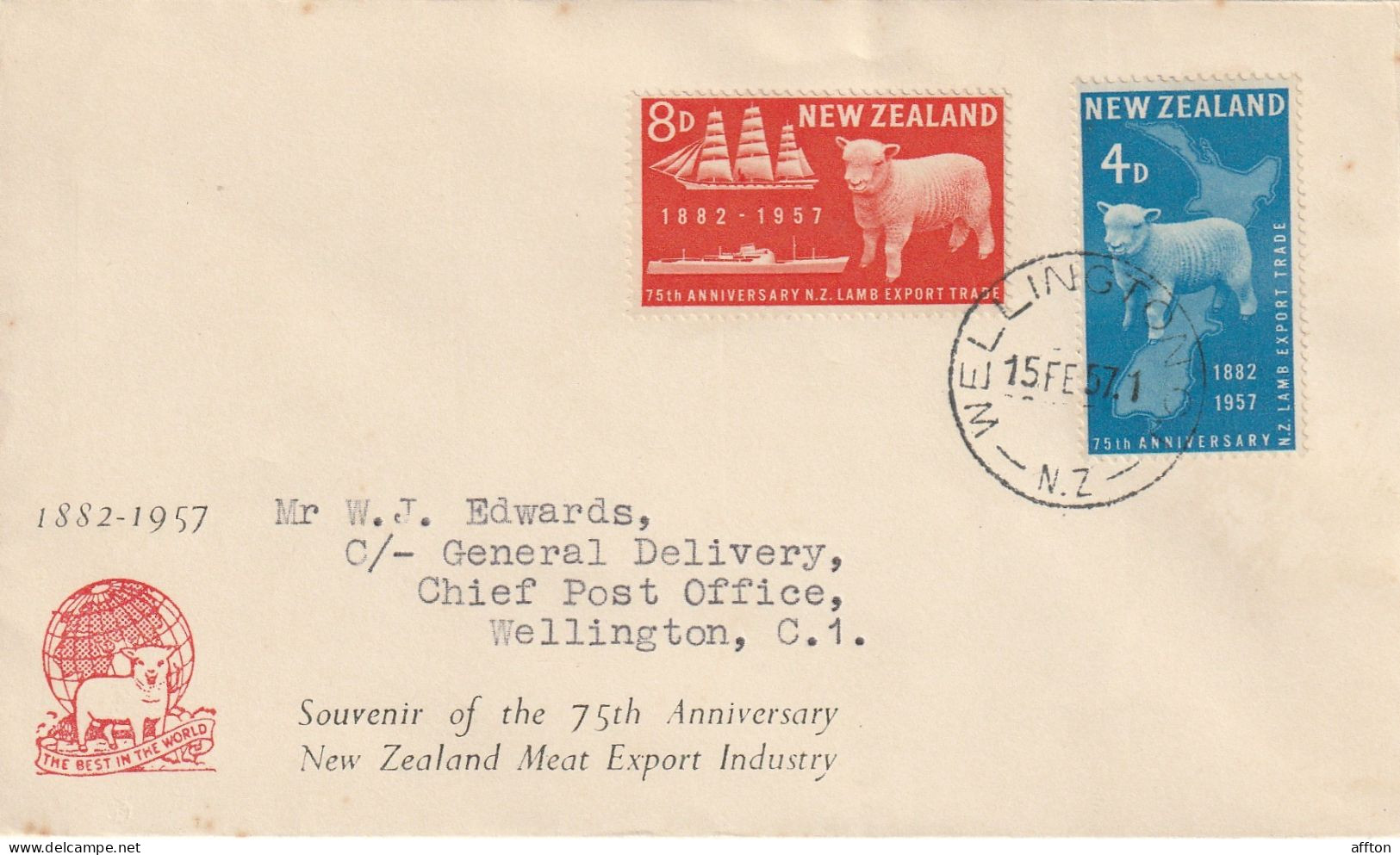 New Zealand 1957 FDC Mailed - FDC