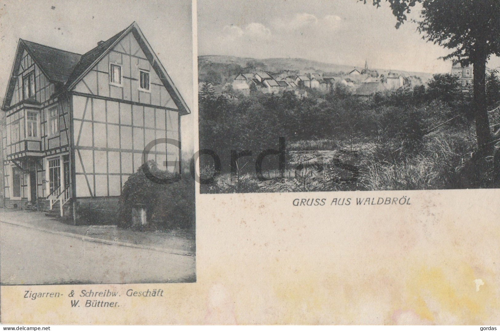 Germany - Waldbrol - Zigarren Und Schreibw. Geschaft - W. Buttner - Hitler Stamp - Nazi Propaganda - Waldbroel