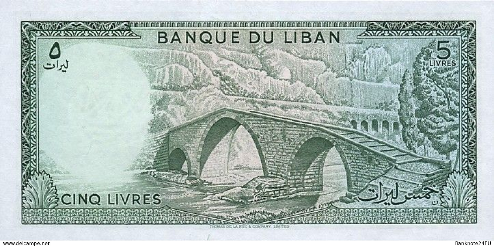 Lebanon 5 Livres 1986 Unc Pn 62d Banknote24 - Liban