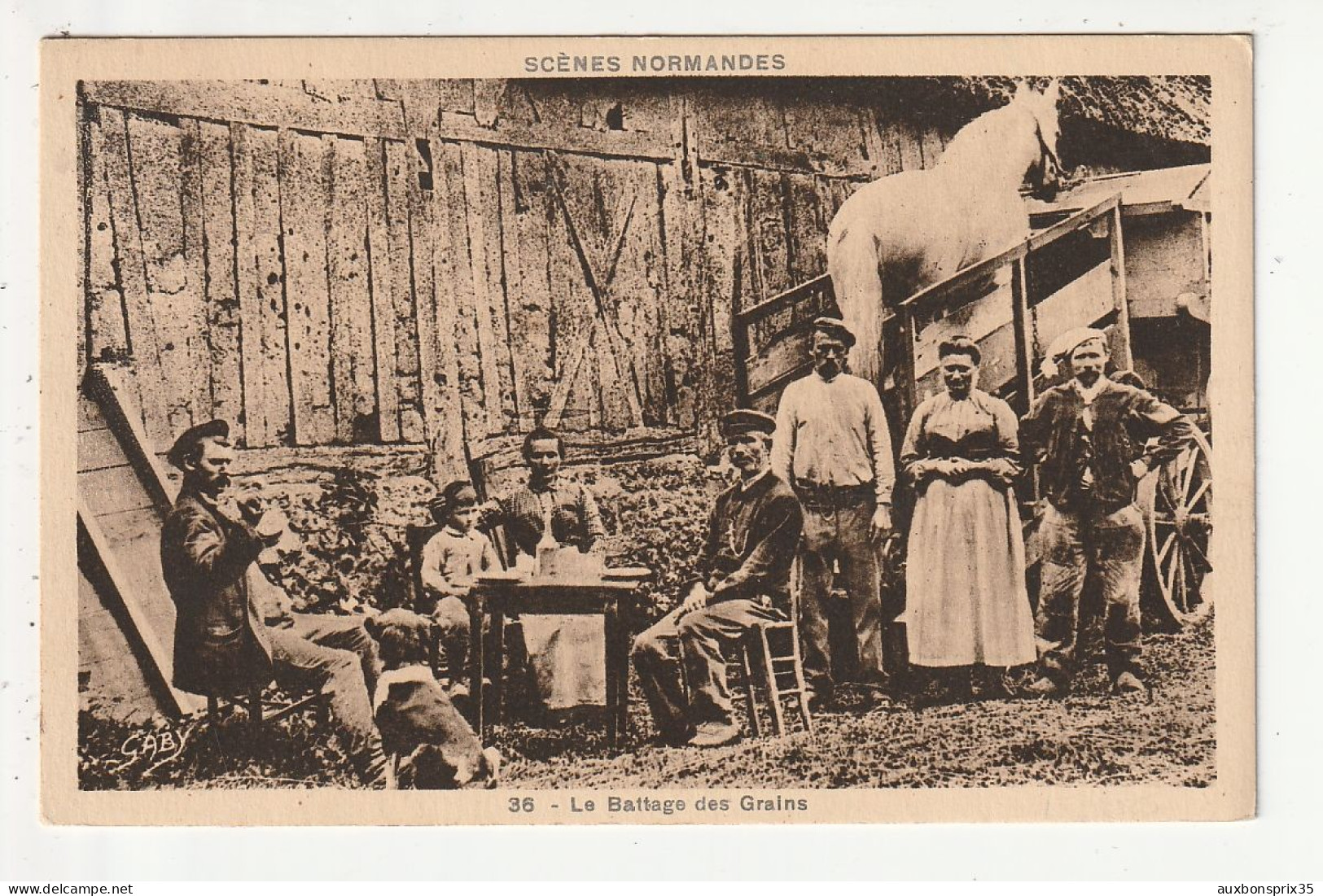 SCENES NORMANDES - LE BATTAGE DES GRAINS - Basse-Normandie