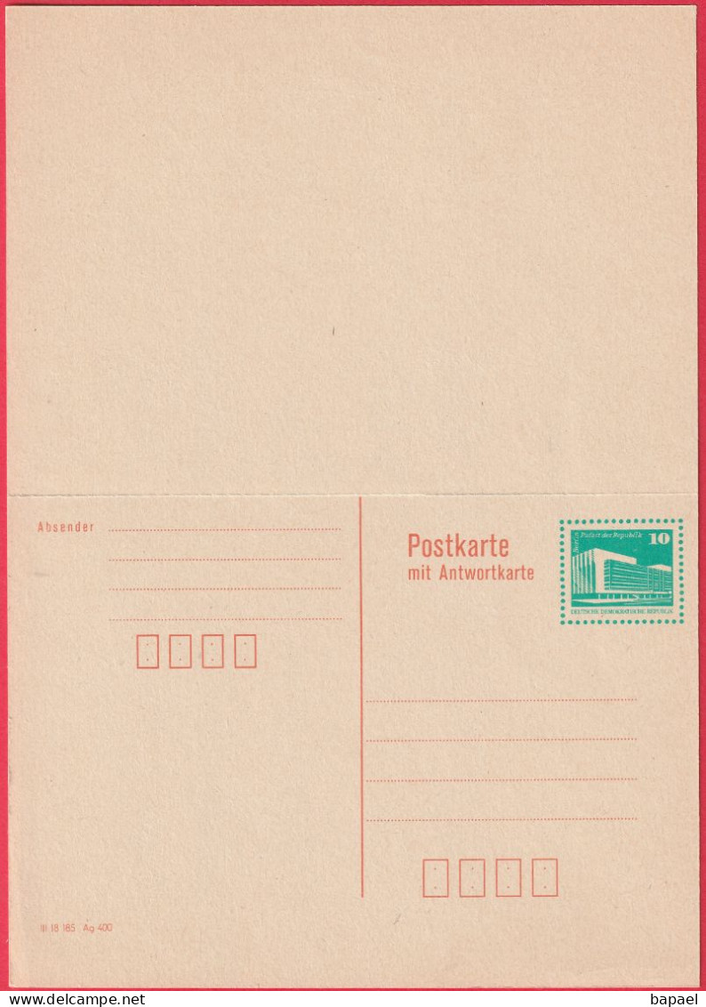 Entier Postal - Allemagne (DDR) - Berlin - Palast Der Republik - Carte Postale Avec Réponse Payée (2) (Envoi-Réponse) - Cartes Postales - Neuves