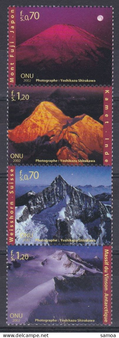 NU Genève 2002 453-56 ** Montagnes Photographies De Shirakawa Mont Fuje Weisshorn Kamet Vinson - Unused Stamps