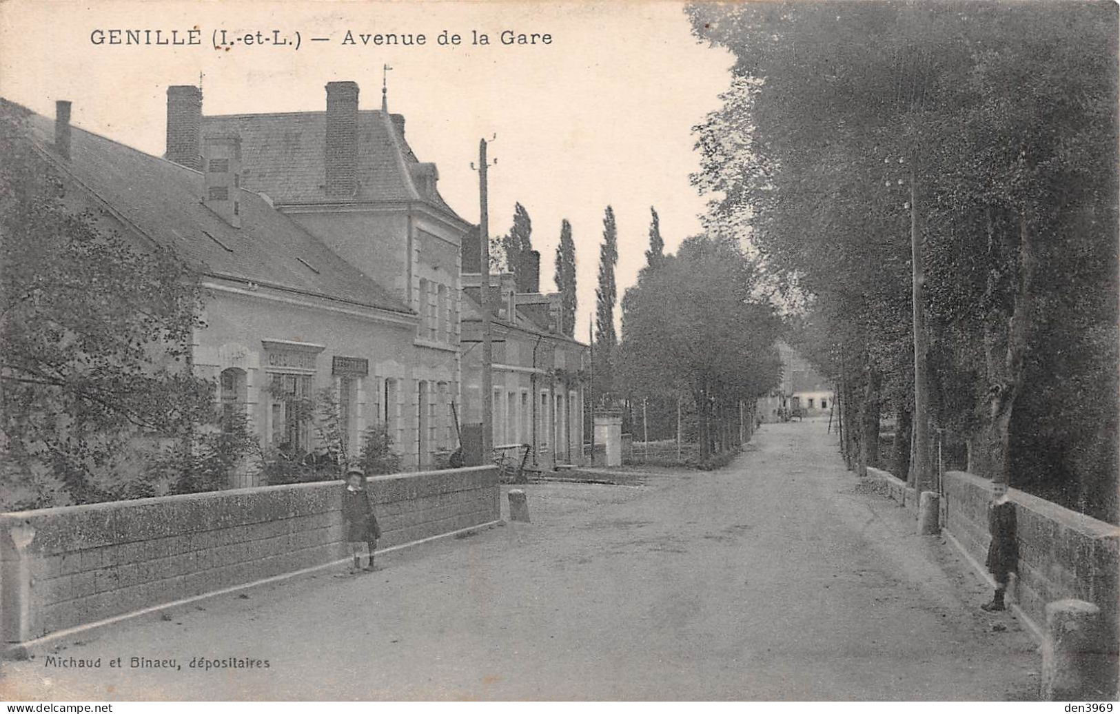 GENILLE (Indre-et-Loire) - Avenue De La Gare - Ecrit 1911 (2 Scans) Berthe Biard, Lingère à Anjouin Cher 18 - Genillé