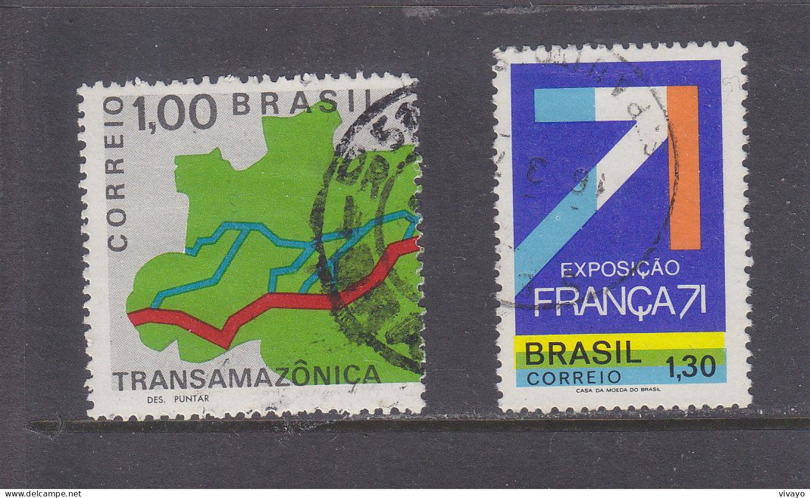 BRAZIL - BRESIL - BRASIL - O / FINE CANCELLED - 1971 - TRANSAMAZONICA ROAD , FRENCH INDUSTRY EXHIBITION - Used Stamps