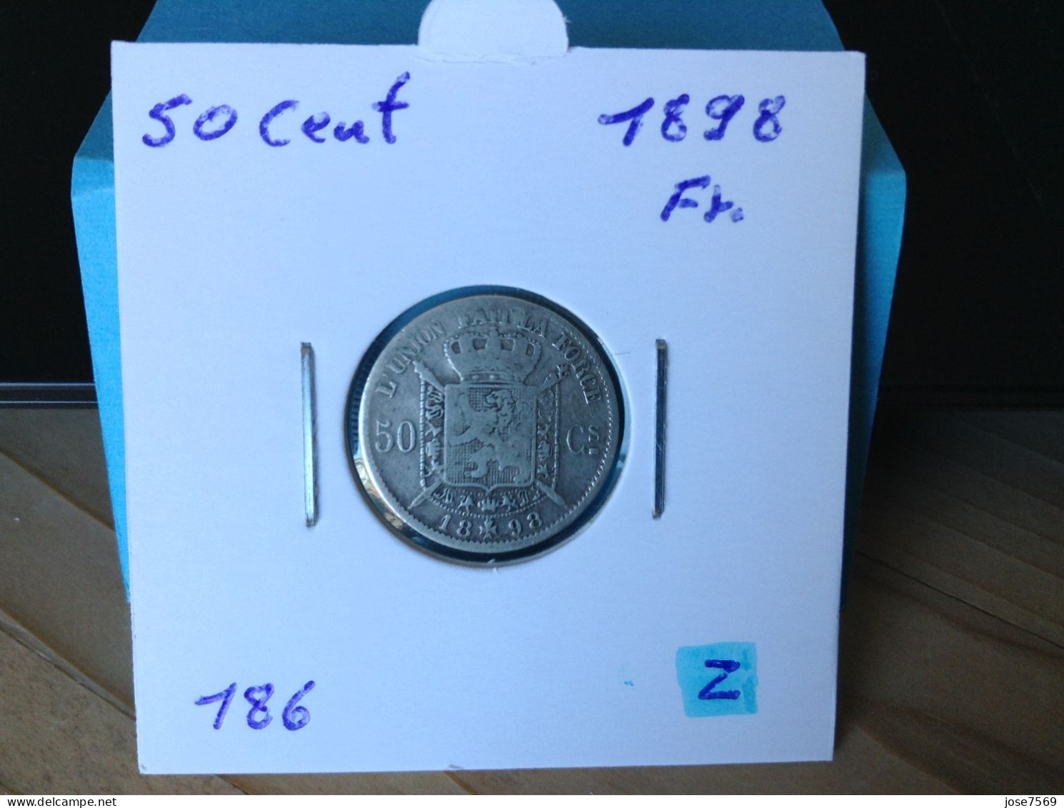 België Leopold II 50 Cent 1898 Fr. Zilver. (Morin 186) - 50 Cents