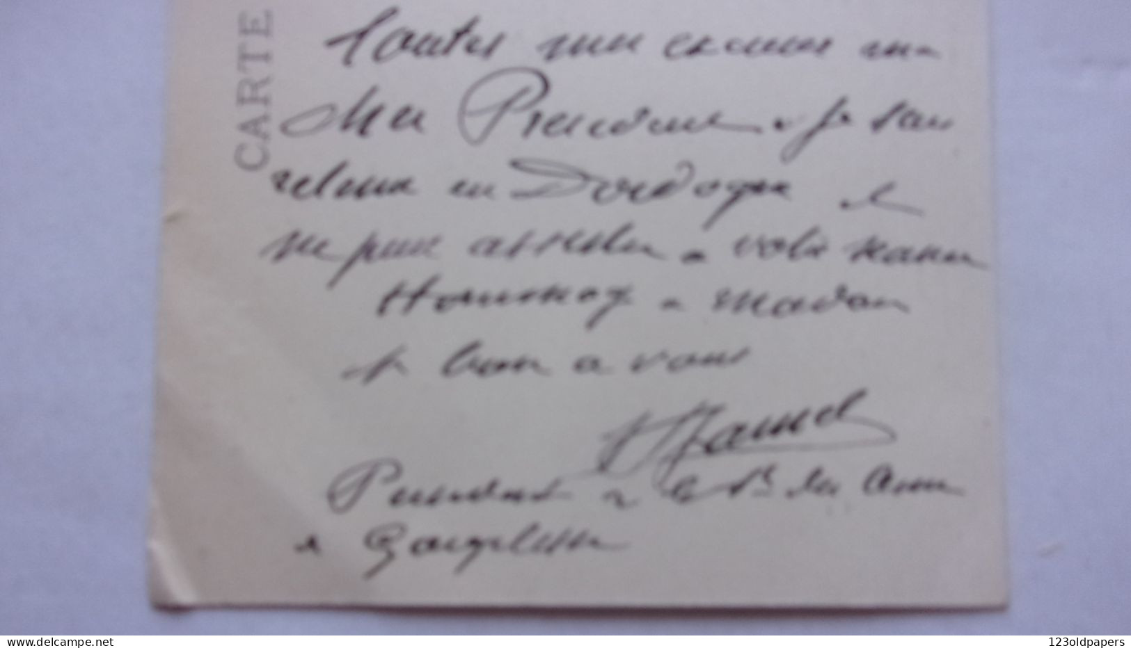 Autographe D Henri Pierre Jamet Gien  1858 Et Mort à Gargilesse (Indre) 1940 Peintre A Son Ami Joseph Pierre Vue L Herms - Pintores Y Escultores