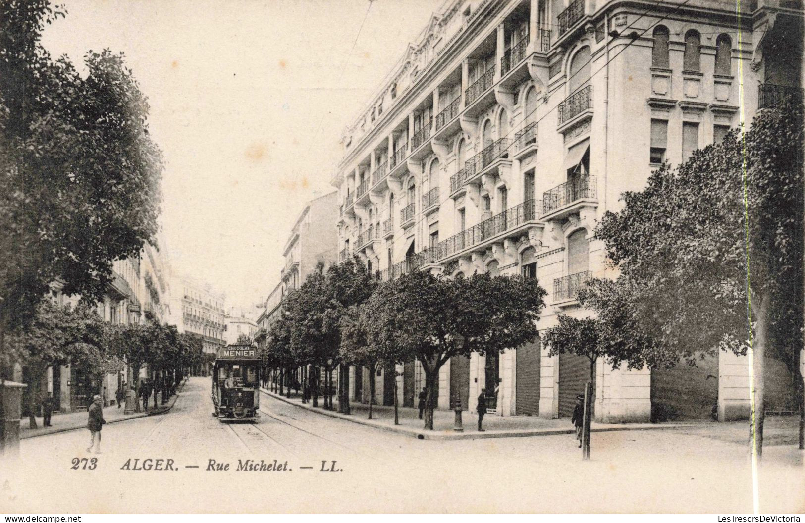 ALGERIE - Alger - Rue Michelet - Tramway - Animé - Carte Postale Ancienne - Algiers