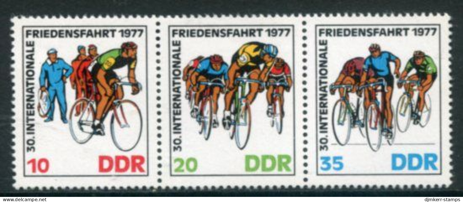 DDR / E. GERMANY 1977 Peace Cycle Race MNH / **.  Michel 2216-18 - Unused Stamps